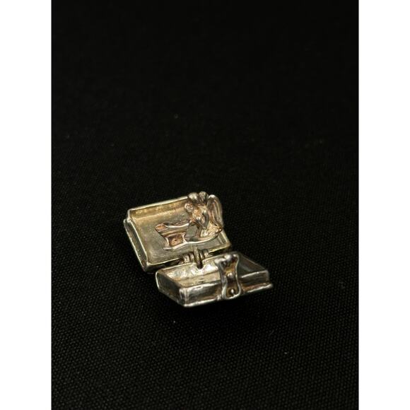 925 Silver Vintage Pop Up Bible Holy Book Charm Pendant - Picture 9 of 10